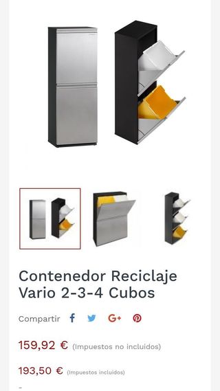 Arregui Vario CR205 Cubo de Basura y Reciclaje de Acero Inoxidable de 2 Compartimentos