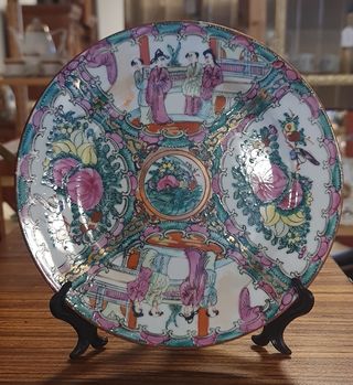 12 Platos Macao ”Rose Medallion” de 23 cm