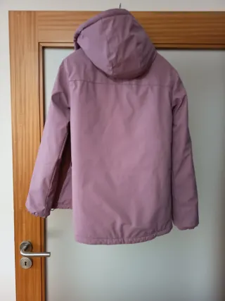 Parka impermeável infantil rosa