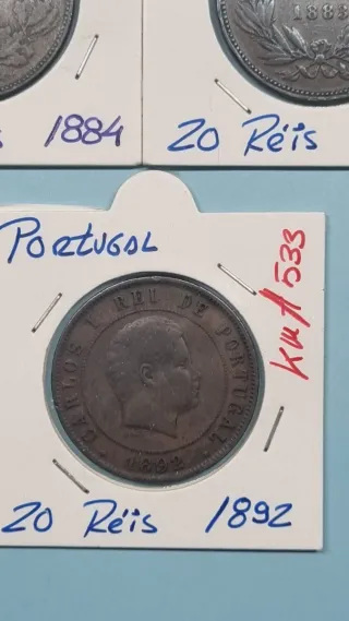 4 Monedas Portugal Siglo XIX