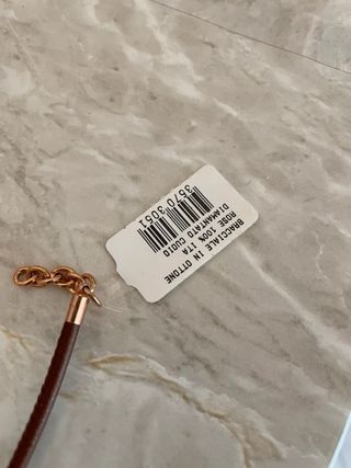 Bracciale BY SIMON pelle marrone e color oro nuovo