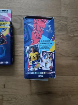 Champions stickers caja con 50 sobres+ecopack