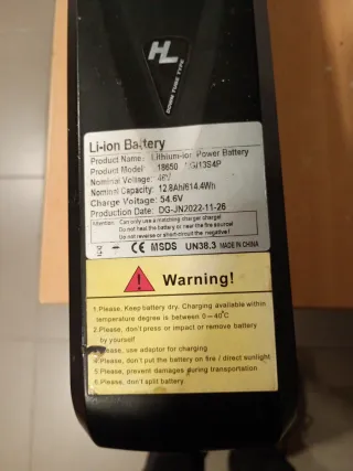 Batería Li-ion 48V 12.8Ah para bici eléctrica