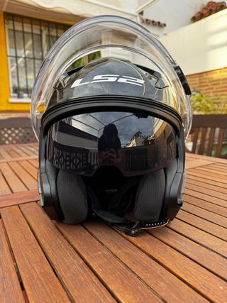 Casco Moto LS2 Negro Fibra Carbono