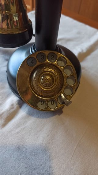 Teléfono Candelabro Latón y Negro