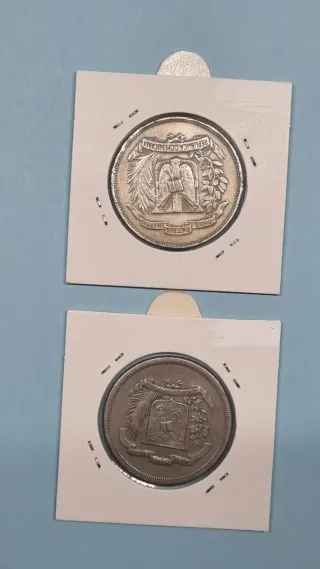 2 Monedas República Dominicana 1/2 Peso