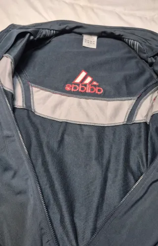 Chaqueta Adidas Vintage Gris y Rojo