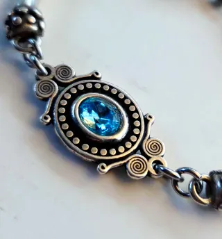 Pulsera Plata con Piedra Azul