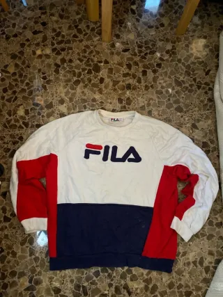 Sudadera Fila Retro Y2K Roja Blanca Talla L