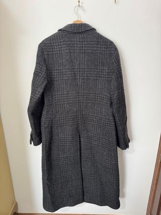 Abrigo Zara Manteco Negro/Gris