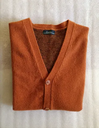 Chaleco 100% lana Dustin M nuevo naranja teja
