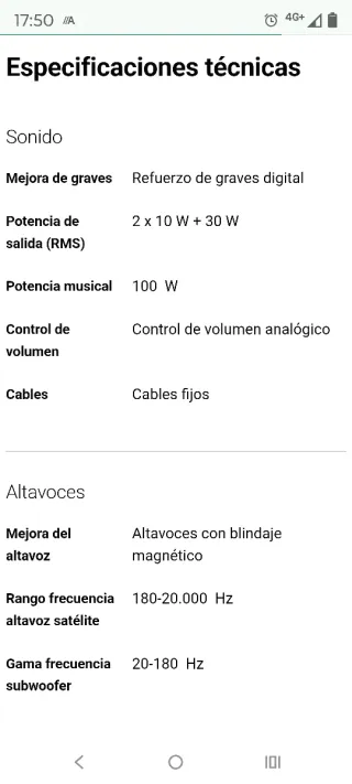 Altavoces Philips MS430 Negro/Plata
