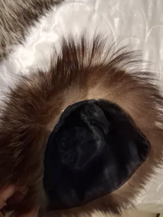 Set cappello + collo pelliccia volpe argentata