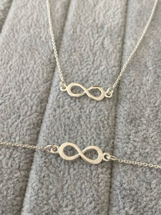 Conjunto Collar y Pulsera Infinito Plata 925