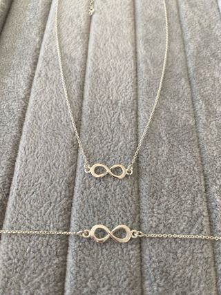 Conjunto Collar y Pulsera Infinito Plata 925