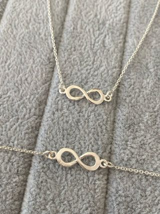 Conjunto Collar y Pulsera Infinito Plata 925