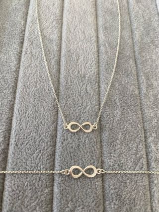 Conjunto Collar y Pulsera Infinito Plata 925