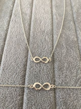 Conjunto Collar y Pulsera Infinito Plata 925
