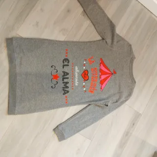 Vestido Anabel Lee gris y rosa