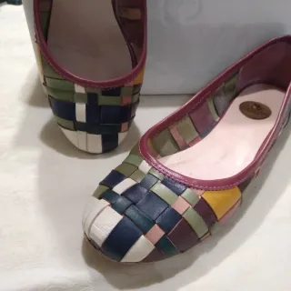 Scarpe donna in pelle intrecciata