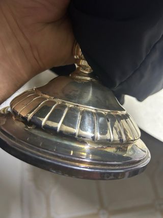 Candelabros BAÑADOS EN PLATA antiguos