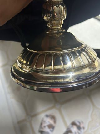 Candelabros BAÑADOS EN PLATA antiguos