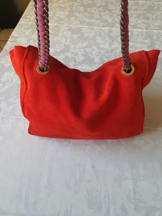 Bolso ZARA piel rojo