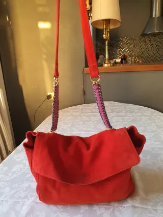 Bolso ZARA piel rojo