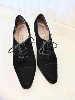 Zapatos Balenciaga Paris vintage ante negro 39