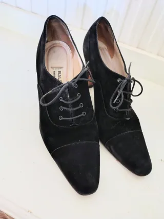 Zapatos Balenciaga Paris vintage ante negro 39