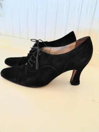Zapatos Balenciaga Paris vintage ante negro 39
