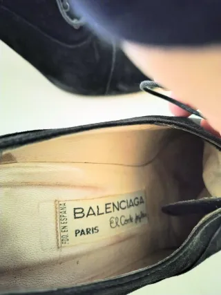 Zapatos Balenciaga Paris vintage ante negro 39