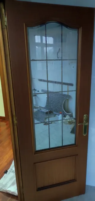 Puertas madera y cristal