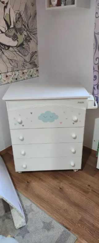 Cuna y cambiador blanco+ bañera