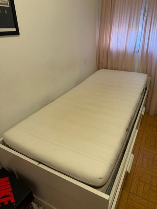 Cama nido de madera y tela 90x190