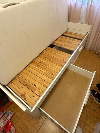 Cama nido de madera y tela 90x190