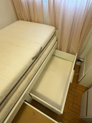 Cama nido de madera y tela 90x190