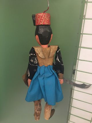 Marioneta Guerrero Turco de madera.
