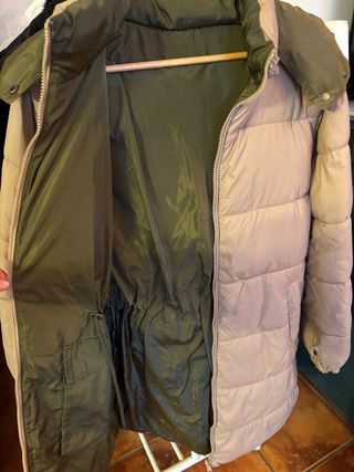 Plumas reversible beige y verde