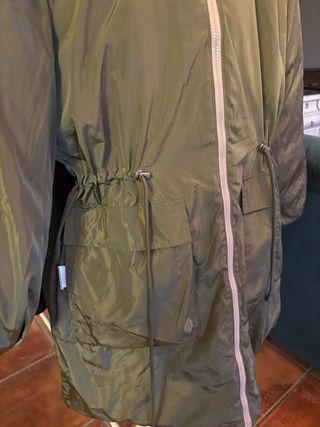 Plumas reversible beige y verde