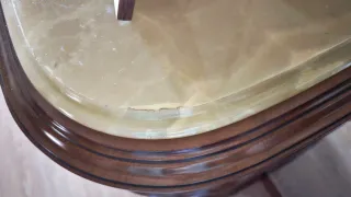 Mueble Recibidor Caoba y Mármol