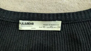 Top Negro Manga Corta Pull&Bear Talla XS
