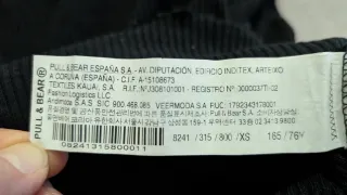 Top Negro Manga Corta Pull&Bear Talla XS