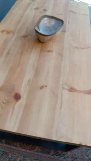 Mesa industrial madera maciza y metal