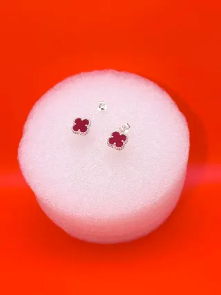 Pendientes Plata 925 Trébol Multicolor