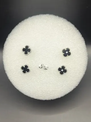 Pendientes Plata 925 Trébol Multicolor