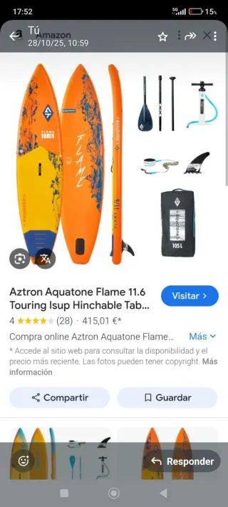 Tabla Paddle Surf Aztron Aquatone Flame 11.6