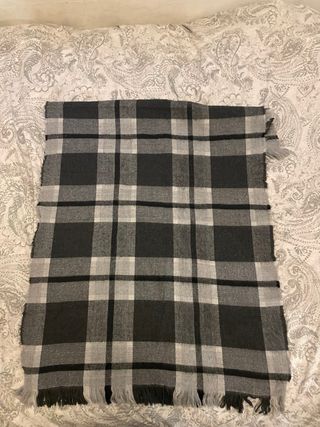 Bufanda Zara XL cuadros gris y negro