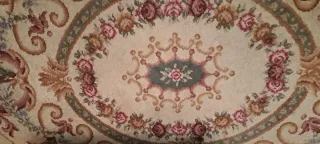 Alfombra antigua de seda