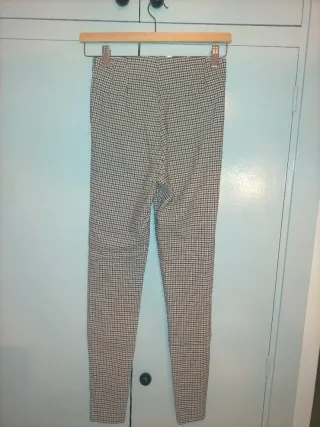 Pantalones Zara Cuadros Beige y Marrón